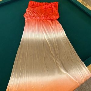 Extra long Maxi Strapless soft cotton dress